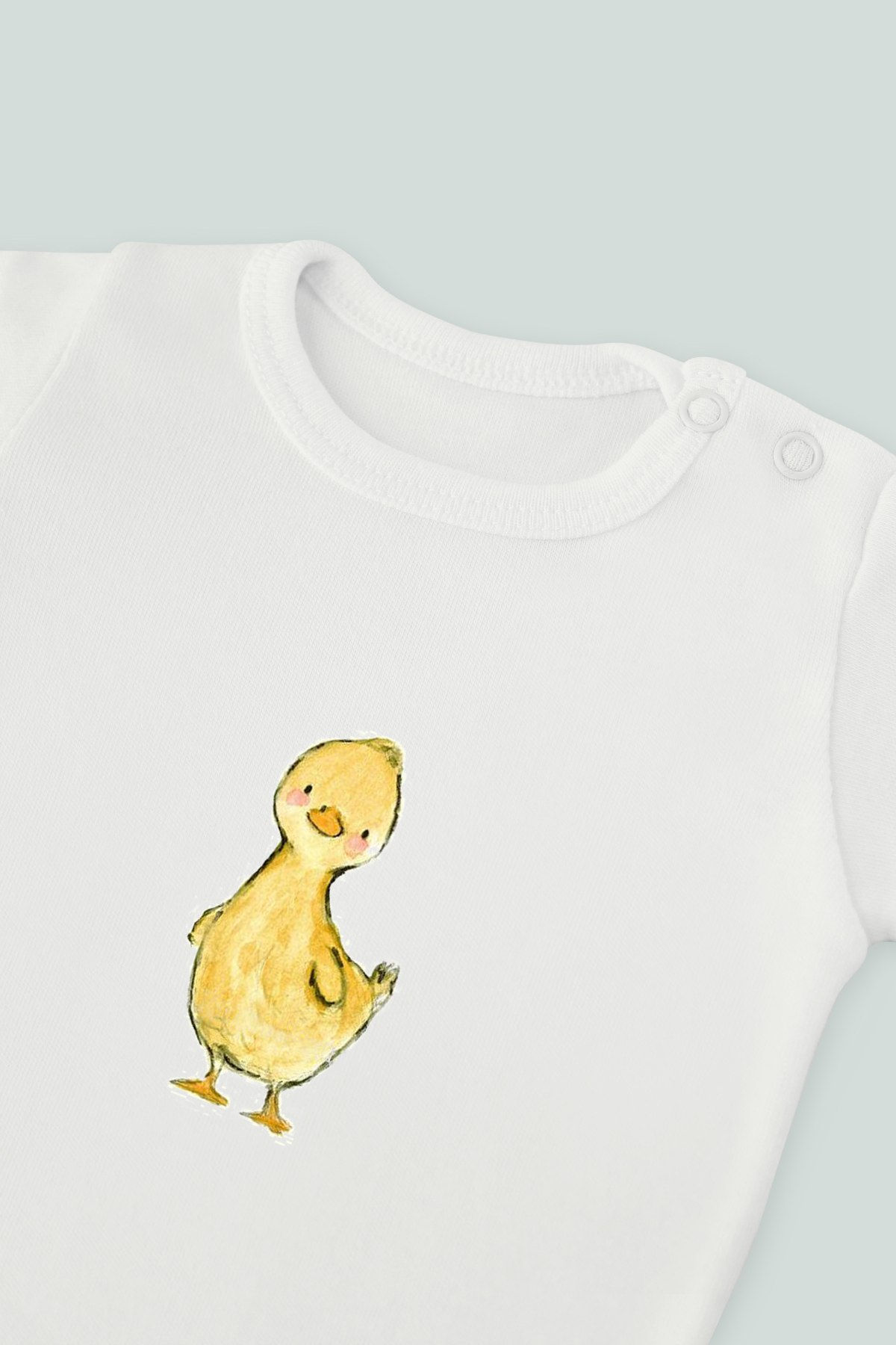 Sevimli Civcivler 18 Baskılı Bebek Kolsuz Atlet Body Zıbın Badi