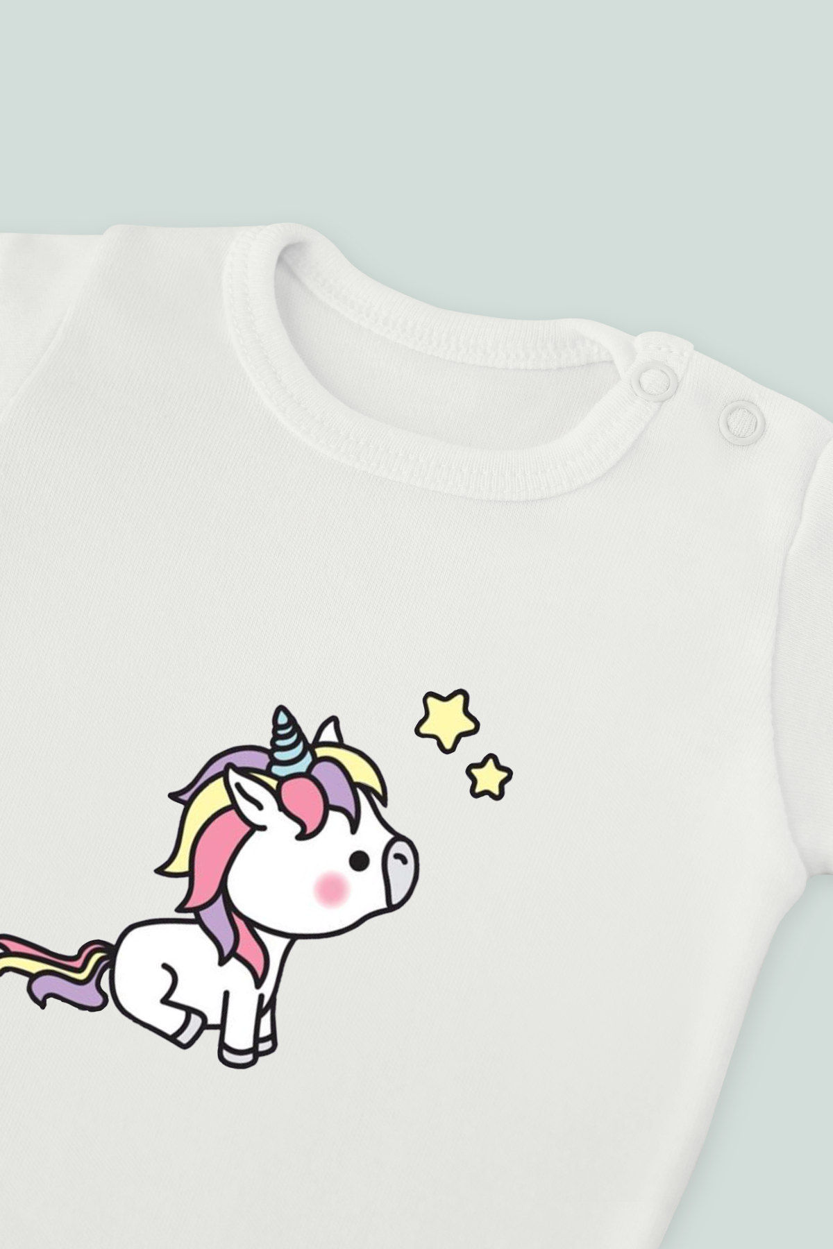 Unicorn 20 Baskılı Bebek Kolsuz Atlet Body Zıbın Badi