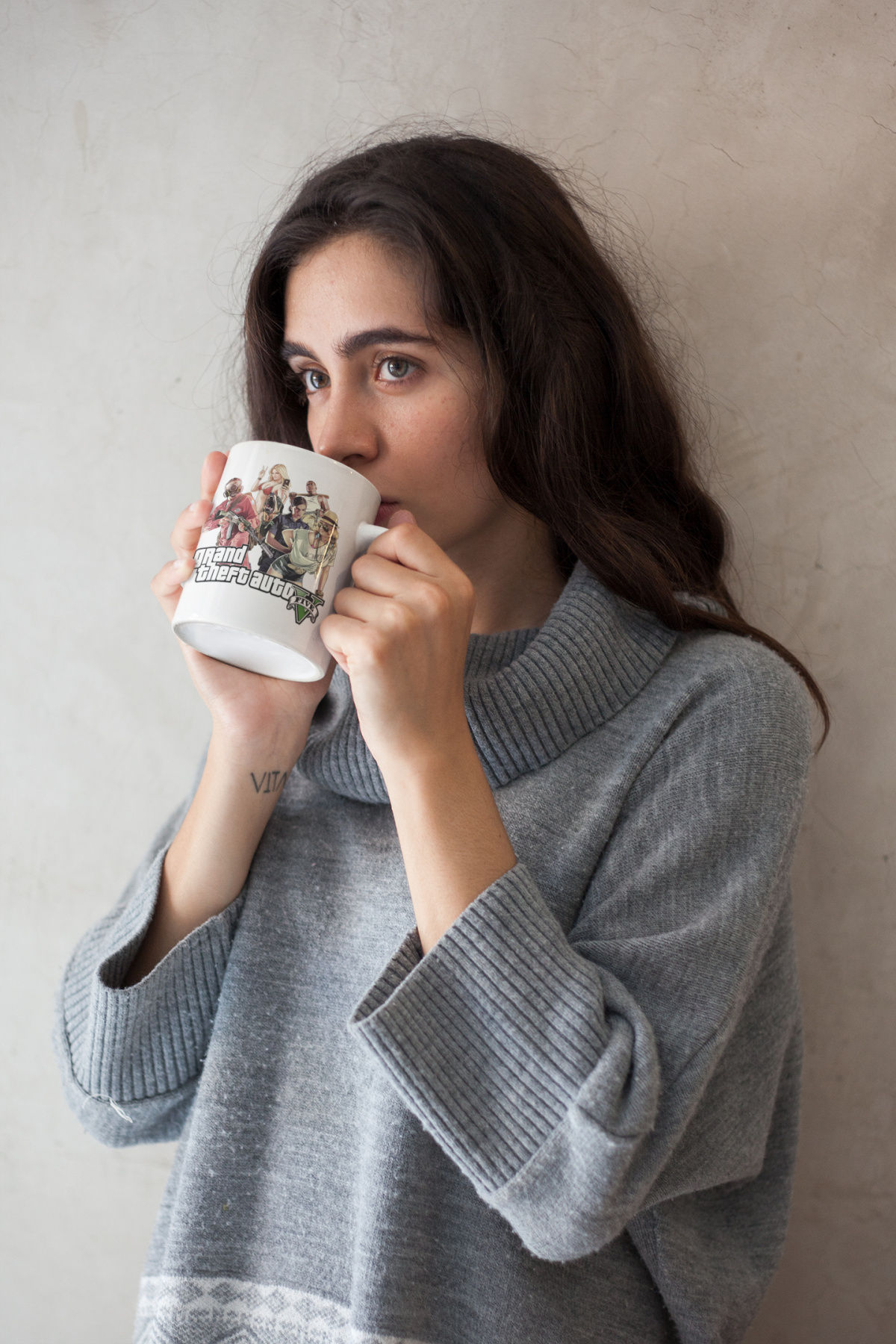 Grand Theft Auto V GTA 5 Oyun Karakterleri 2 Baskılı Kupa Beyaz Porselen Mug