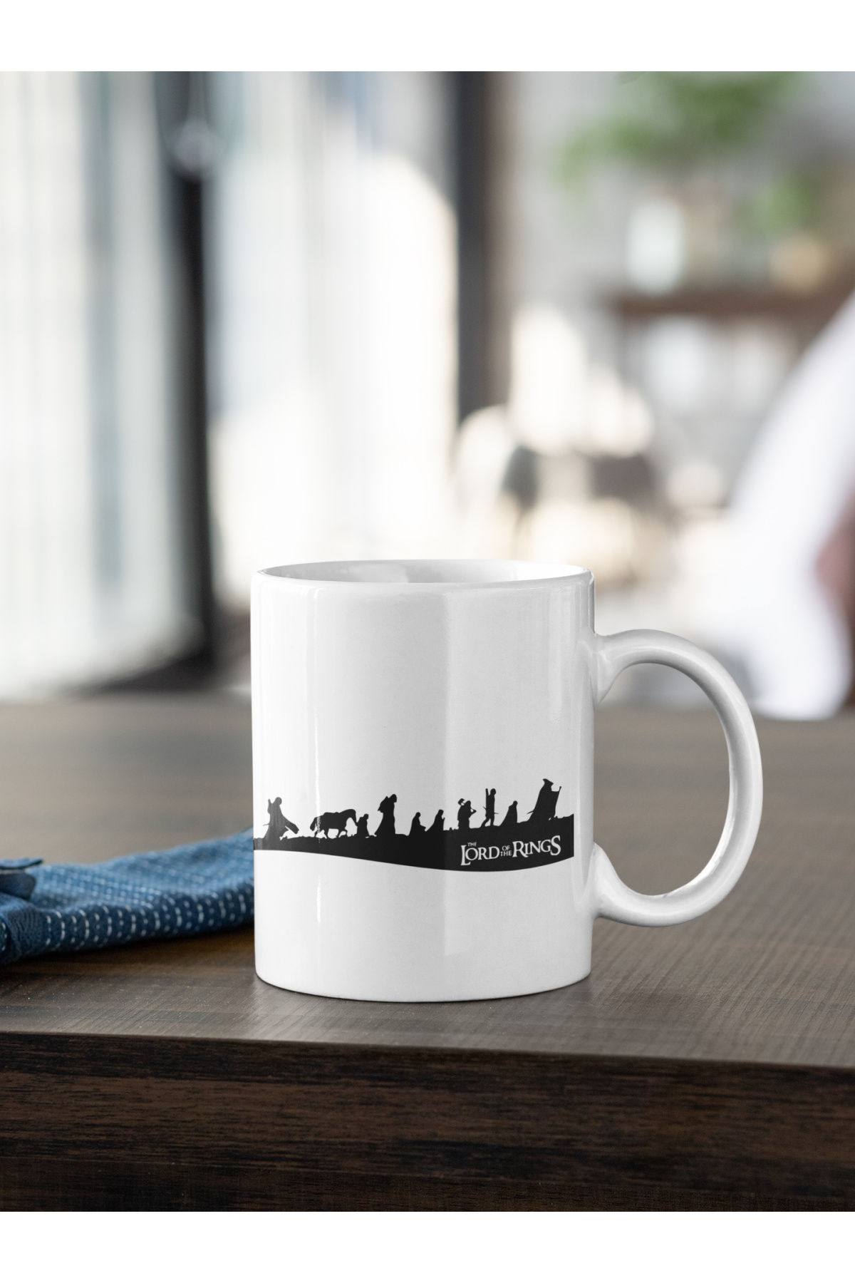 Lord Of The Rings Karakterler Silüeti 2 Baskılı Kupa Beyaz Porselen Mug