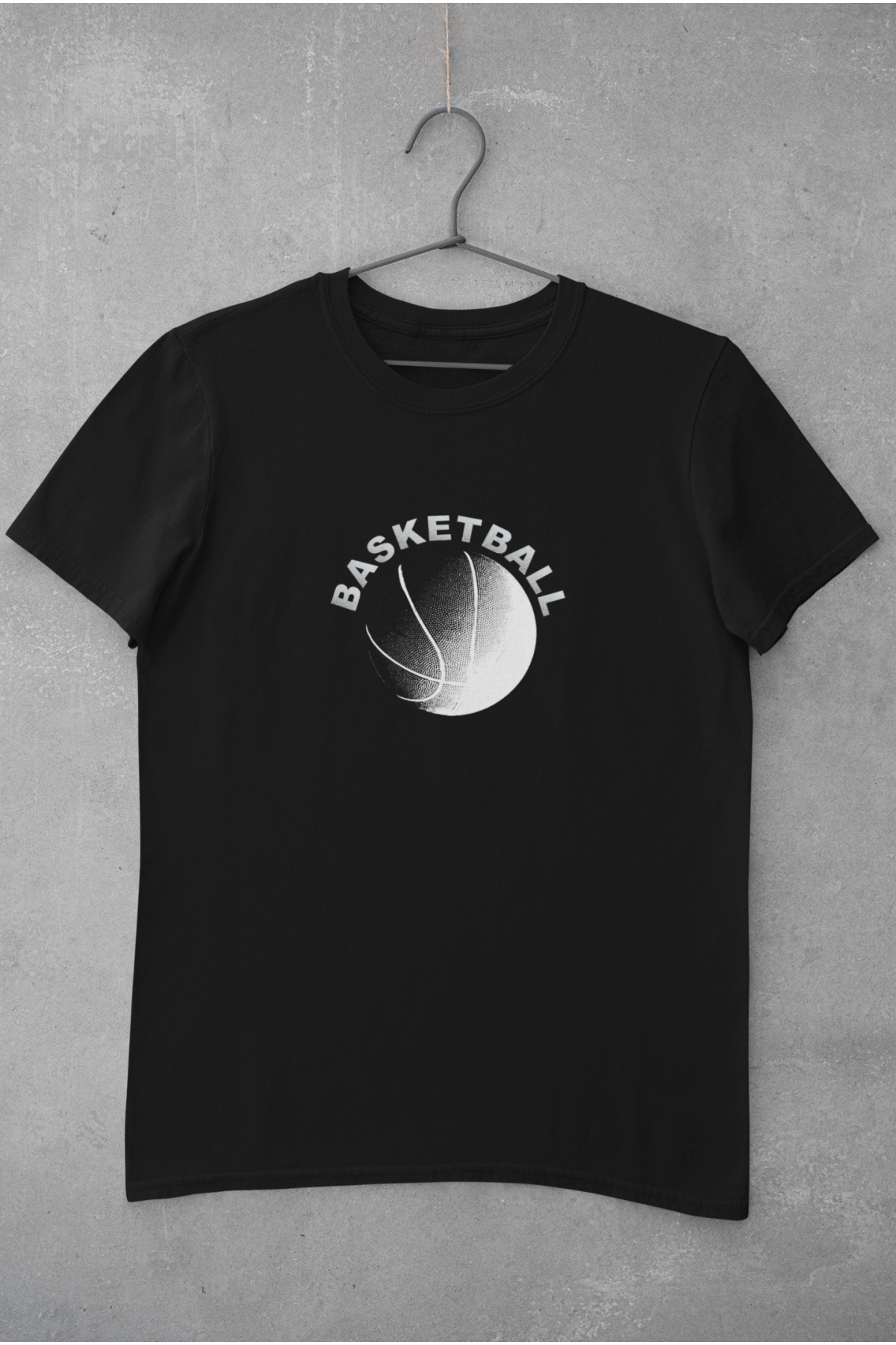 Basketball Yazılı Basketbol Topu Baskılı Tişört Erkek %100 Pamuk