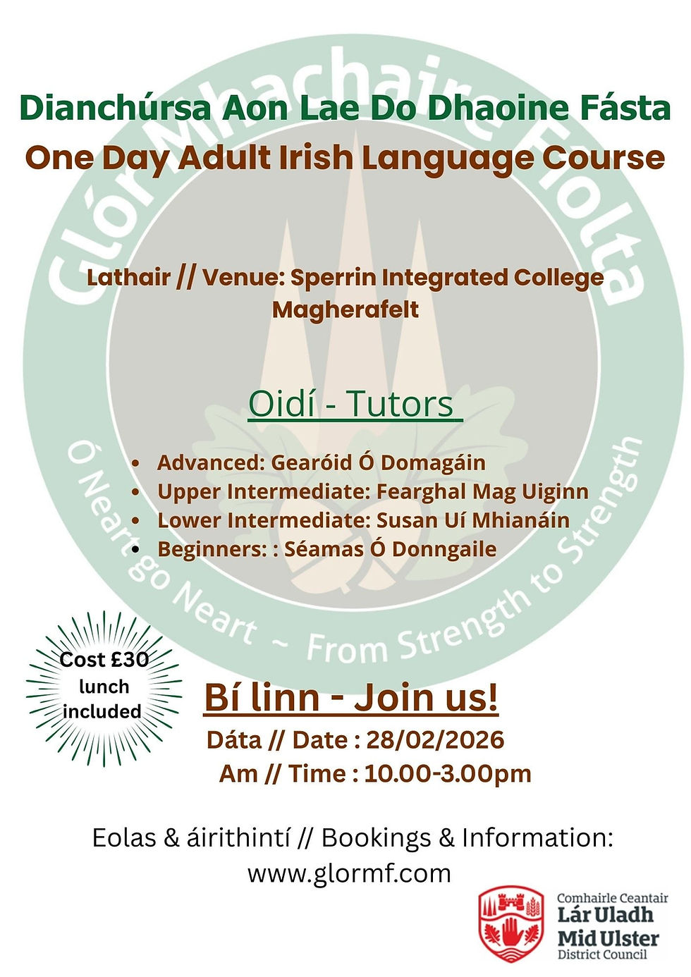 Dianchúrsa Aon Lae - 1 Day Intensive Course