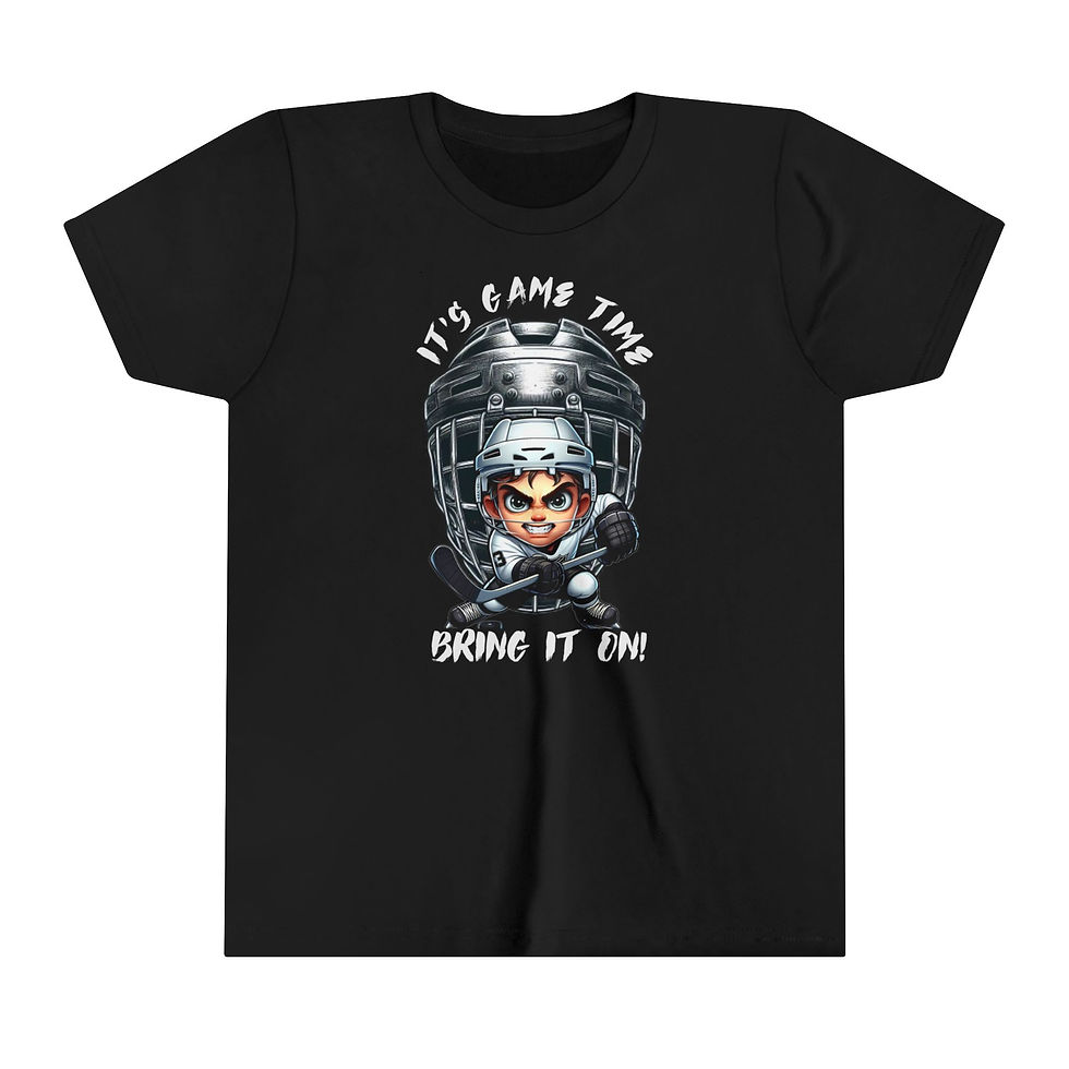 Hockey Game Time Youth Short Sleeve Tee
