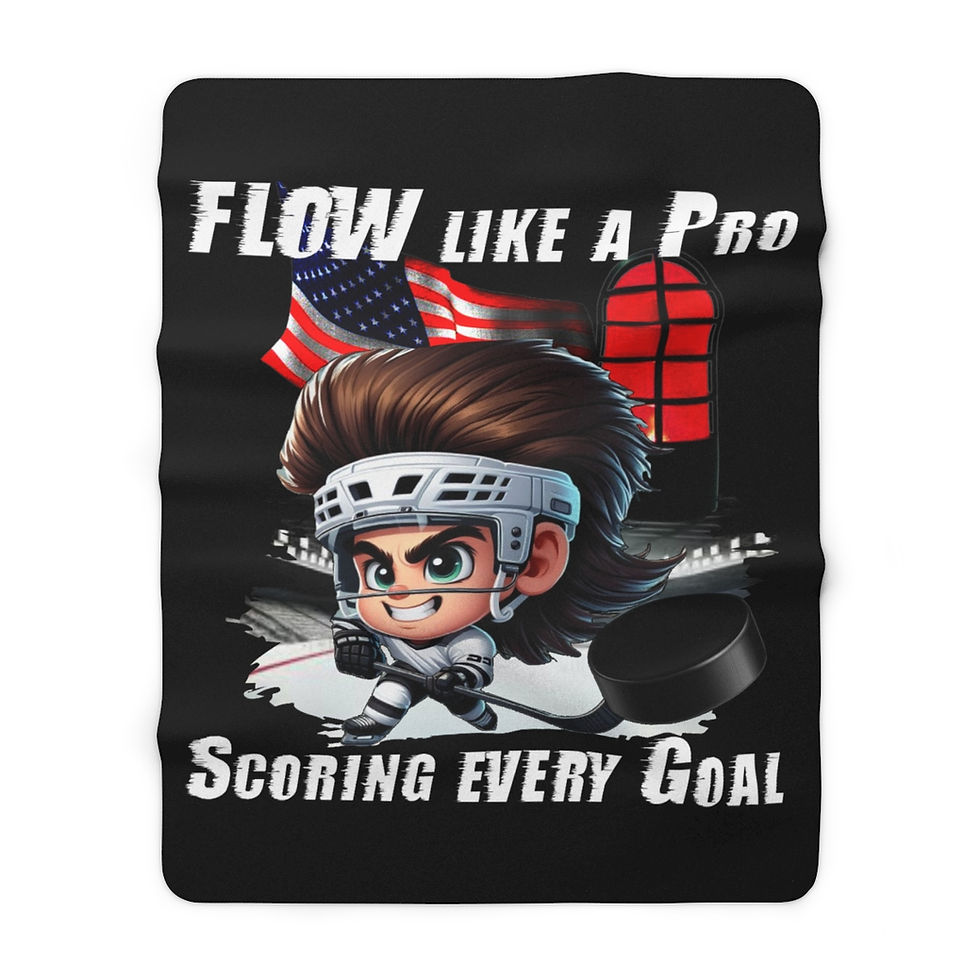 Thumbnail: Hockey Hair Flow Sherpa Fleece Blanket