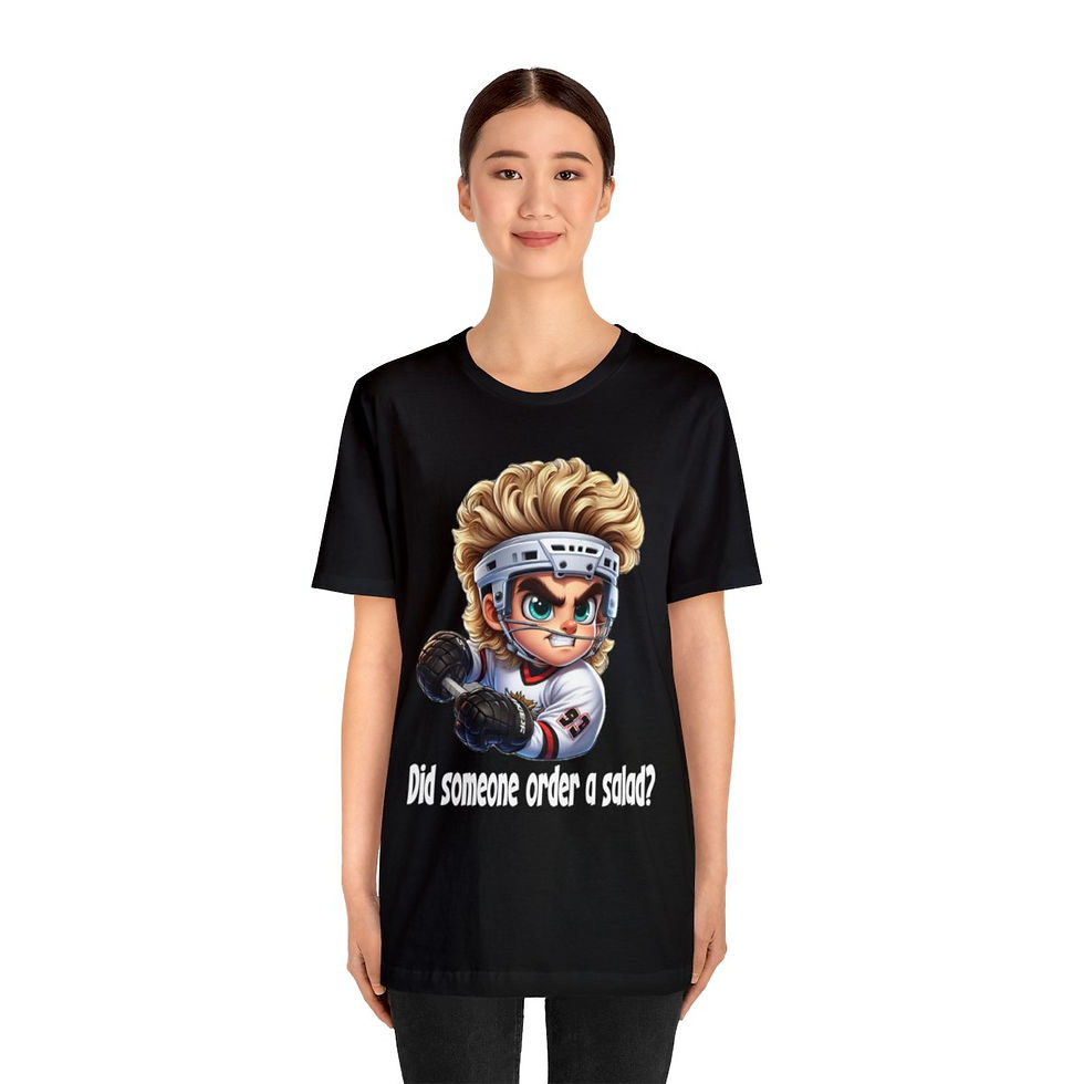 Thumbnail: Hockey Hair Blonde2 Adult Unisex Jersey Short Sleeve Tee