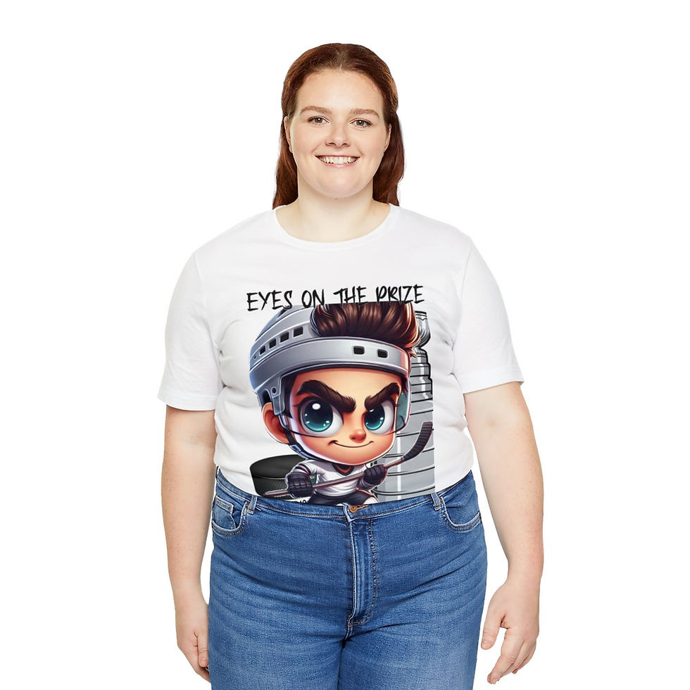 Thumbnail: Hockey Eyes on the Prize Unisex Jersey Short Sleeve Tee
