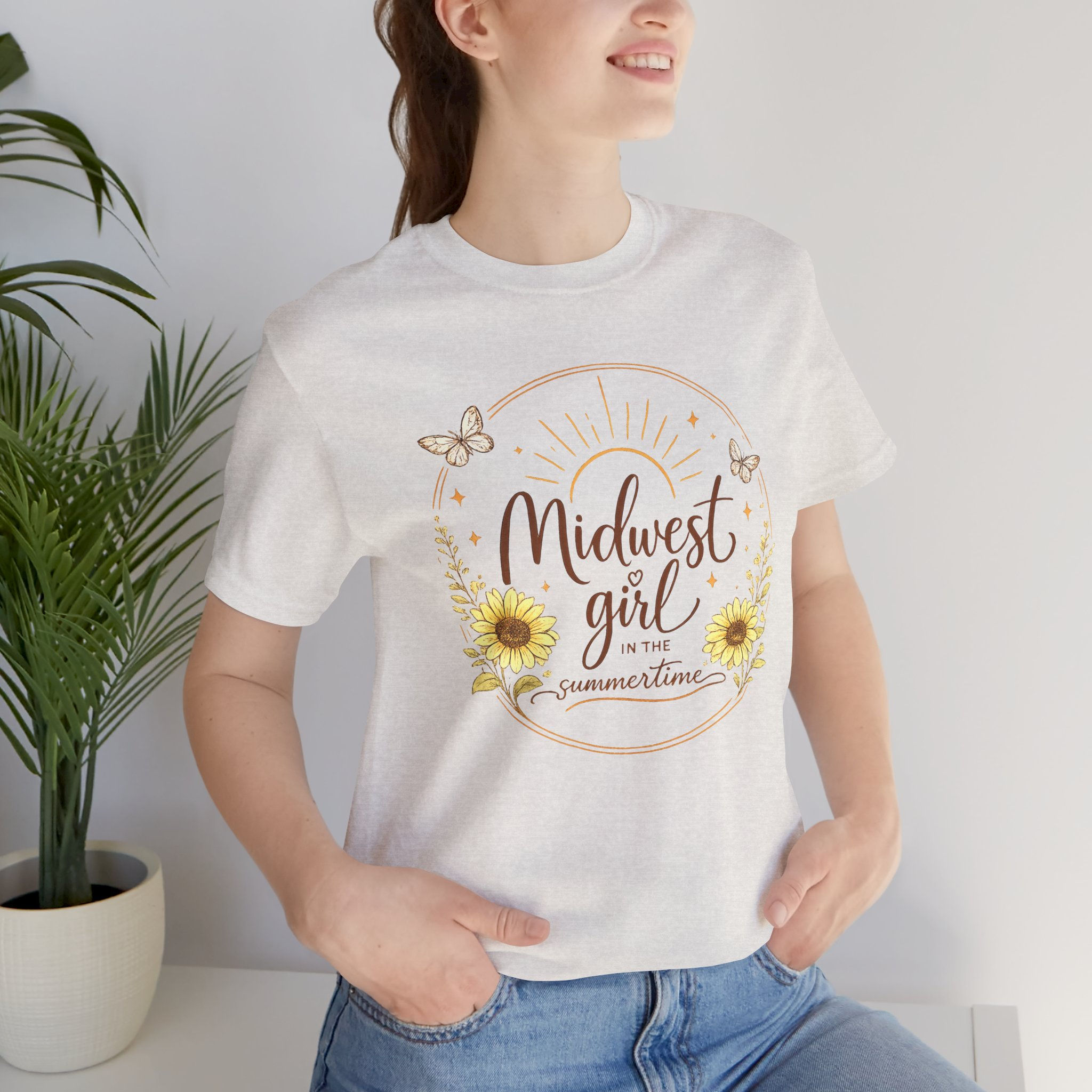 Midwest Girl in the summertime Unisex Jersey Short Sleeve Tee