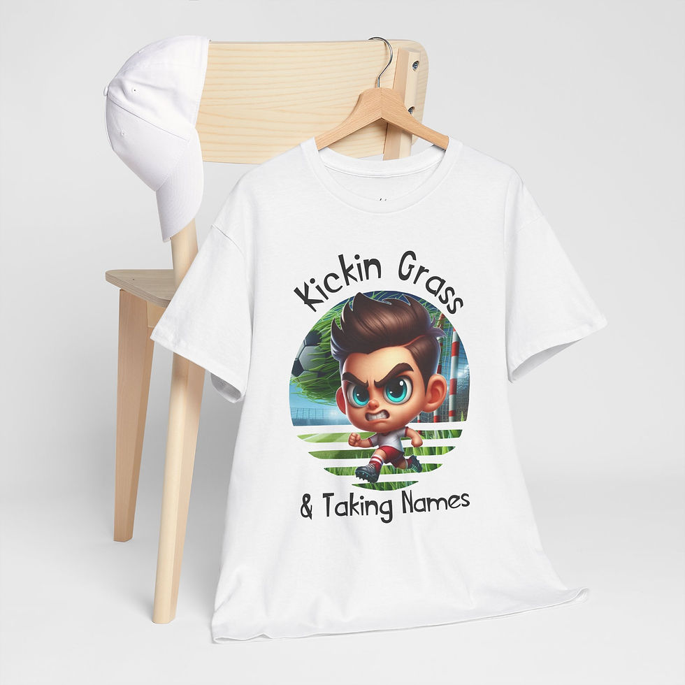 Soccer Kickin grass Unisex Heavy Cotton Tee