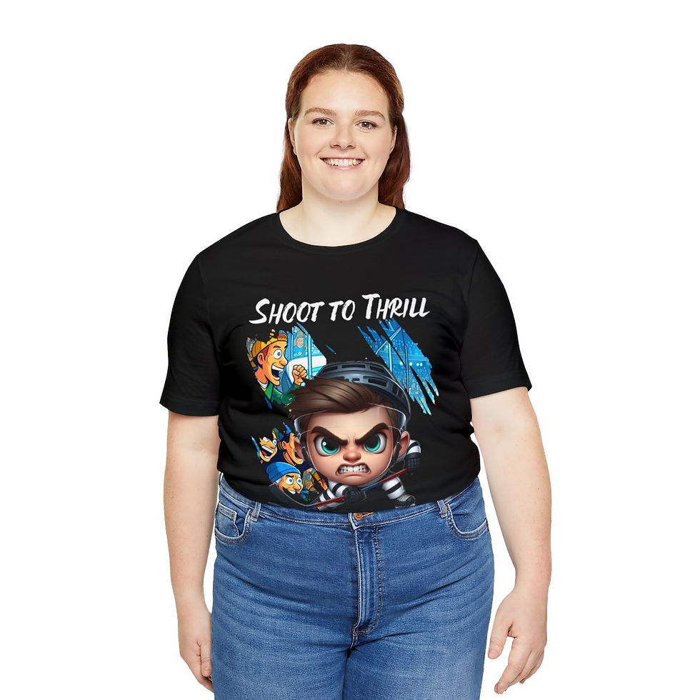 Thumbnail: Hockey Shoot to Thrill Adult Unisex Jersey Short Sleeve Tee