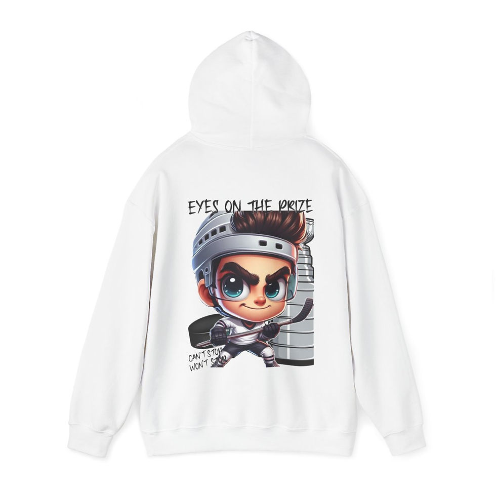 Thumbnail: Hockey Eyes on the prize Adult Unisex Heavy Blend™ Hooded Sweatshirt