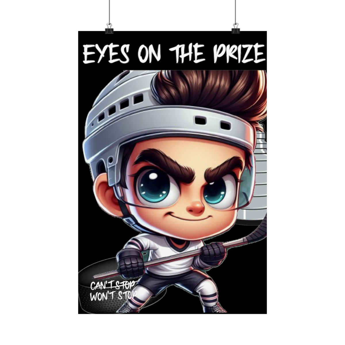 Hockey Eyes on the Prize Matte Vertical Posters