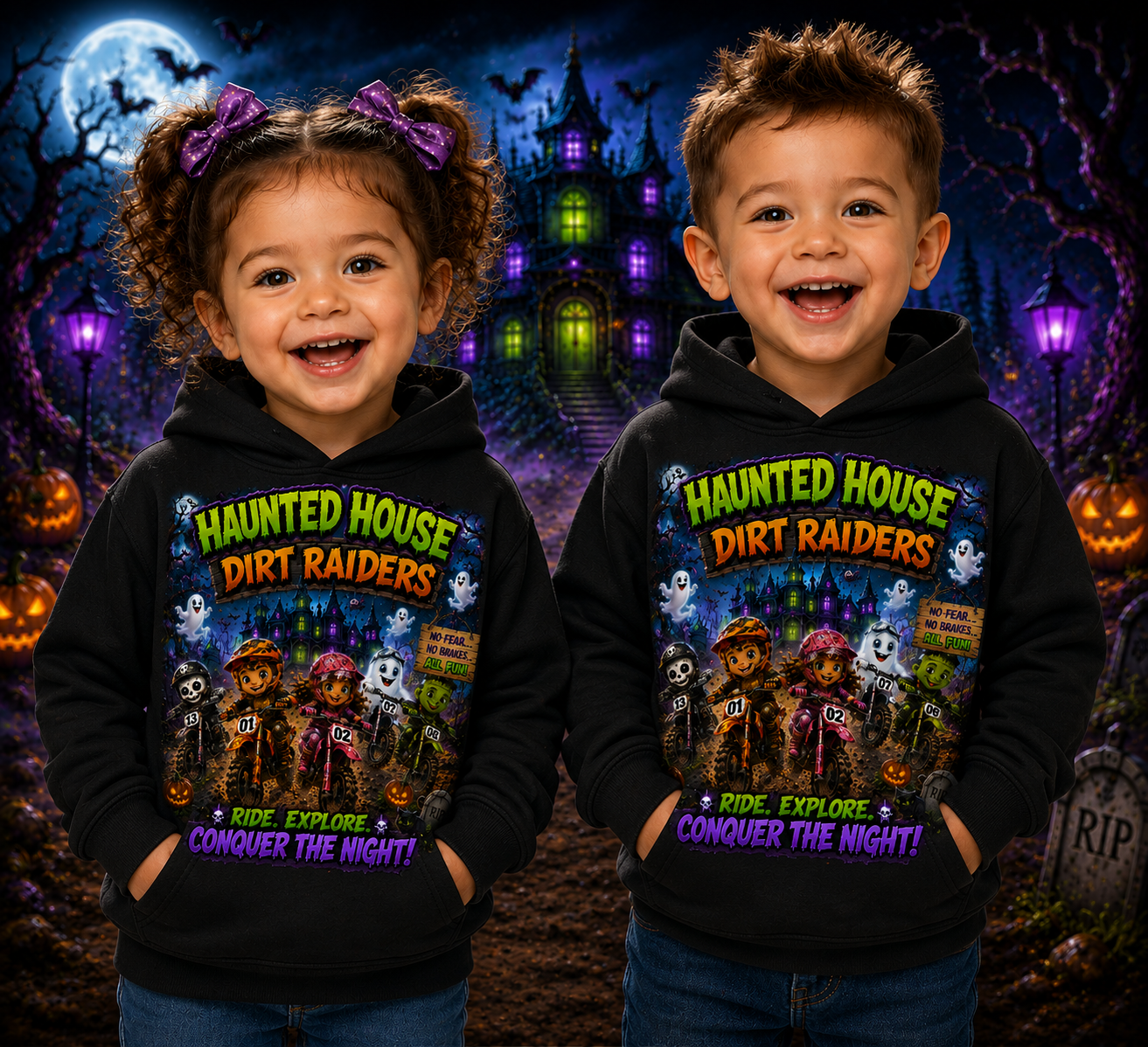 Haunted House Toddler Pullover Fleece Hoodie