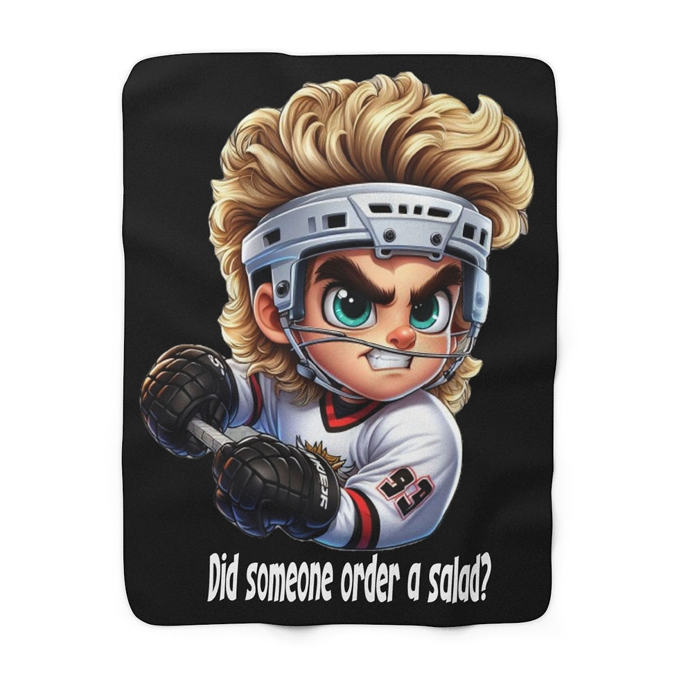 Thumbnail: Hockey Hair Blonde2 Sherpa Fleece Blanket