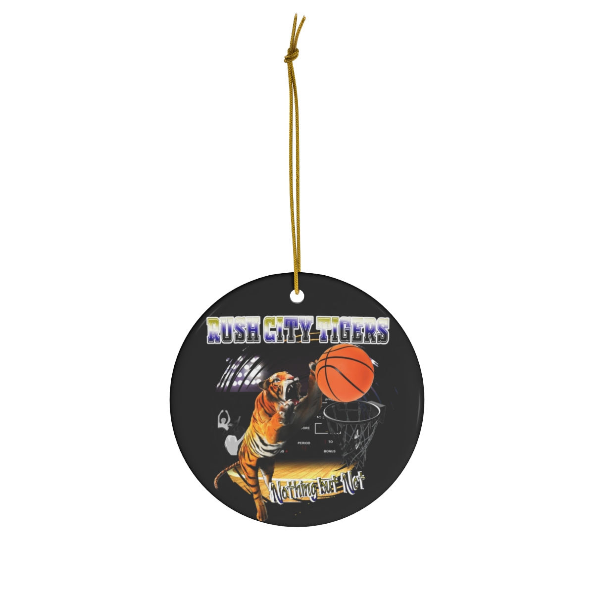 Rush City Basketball Ceramic Ornament, 1-Pack
