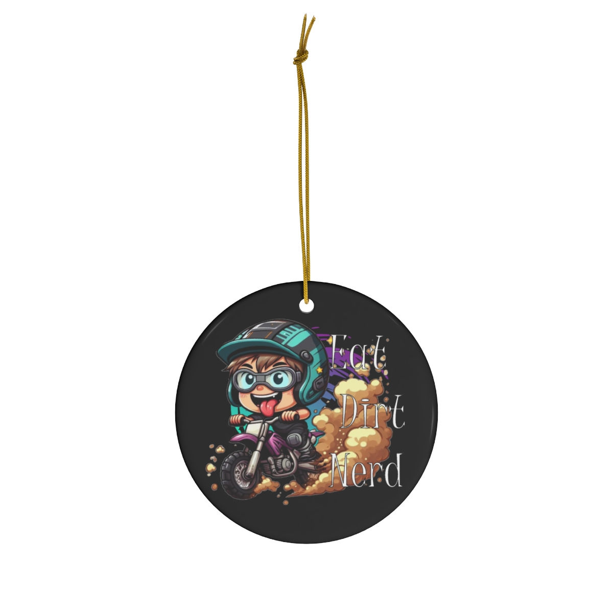 MX Eat Dirt Nerd Ceramic Ornament, 4 Shapes