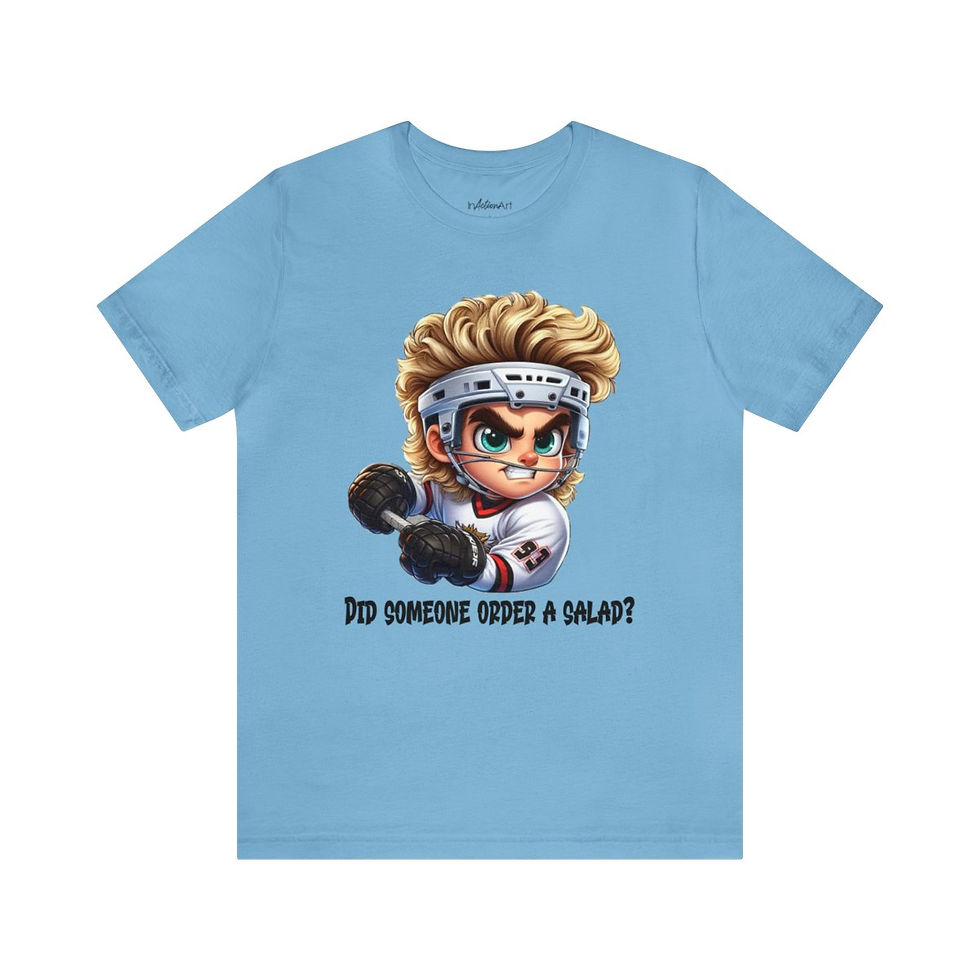 Thumbnail: Hockey Hair Blonde2 Adult Unisex Jersey Short Sleeve Tee