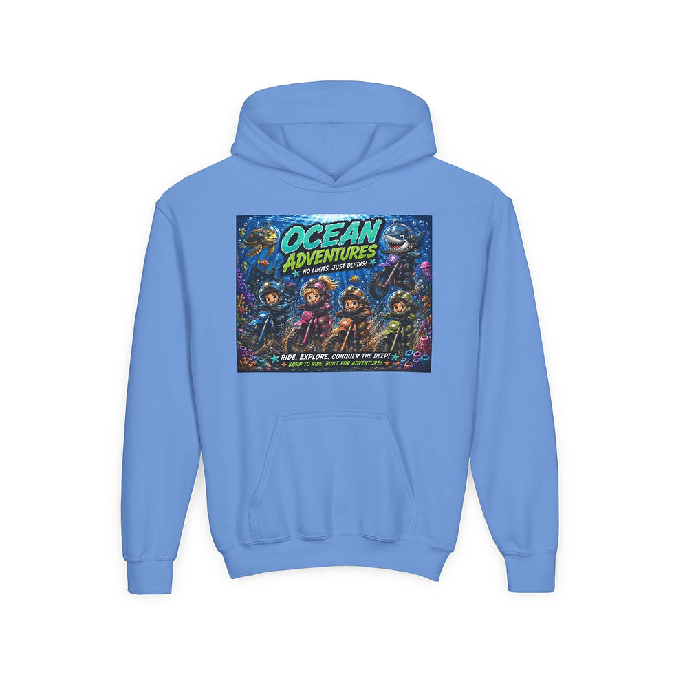 Thumbnail: Ocean Adventures Youth Heavy Blend Hooded Sweatshirt