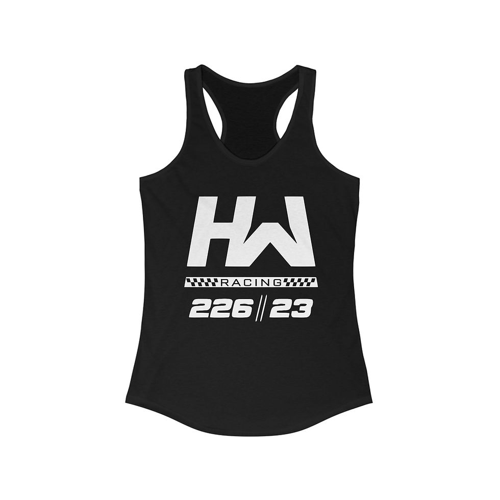 HW Racing Front Only Women's Ideal Racerback Tank