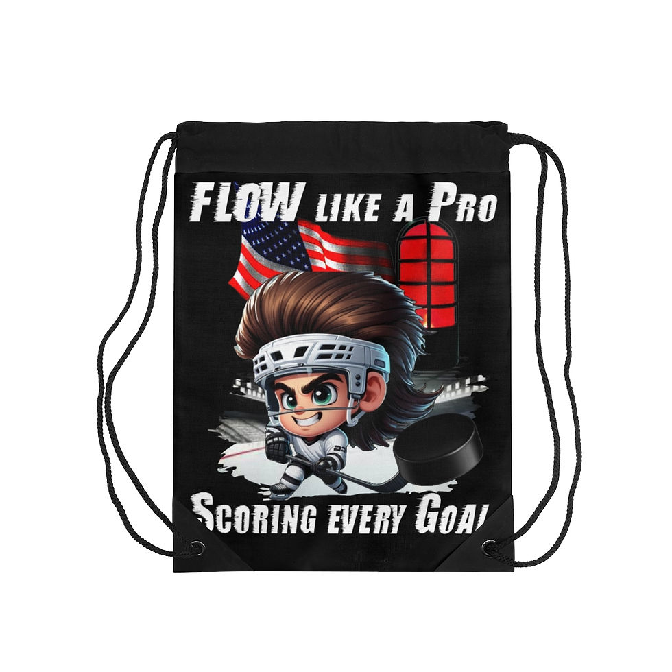 Thumbnail: Hockey Hair Flow Drawstring Bag