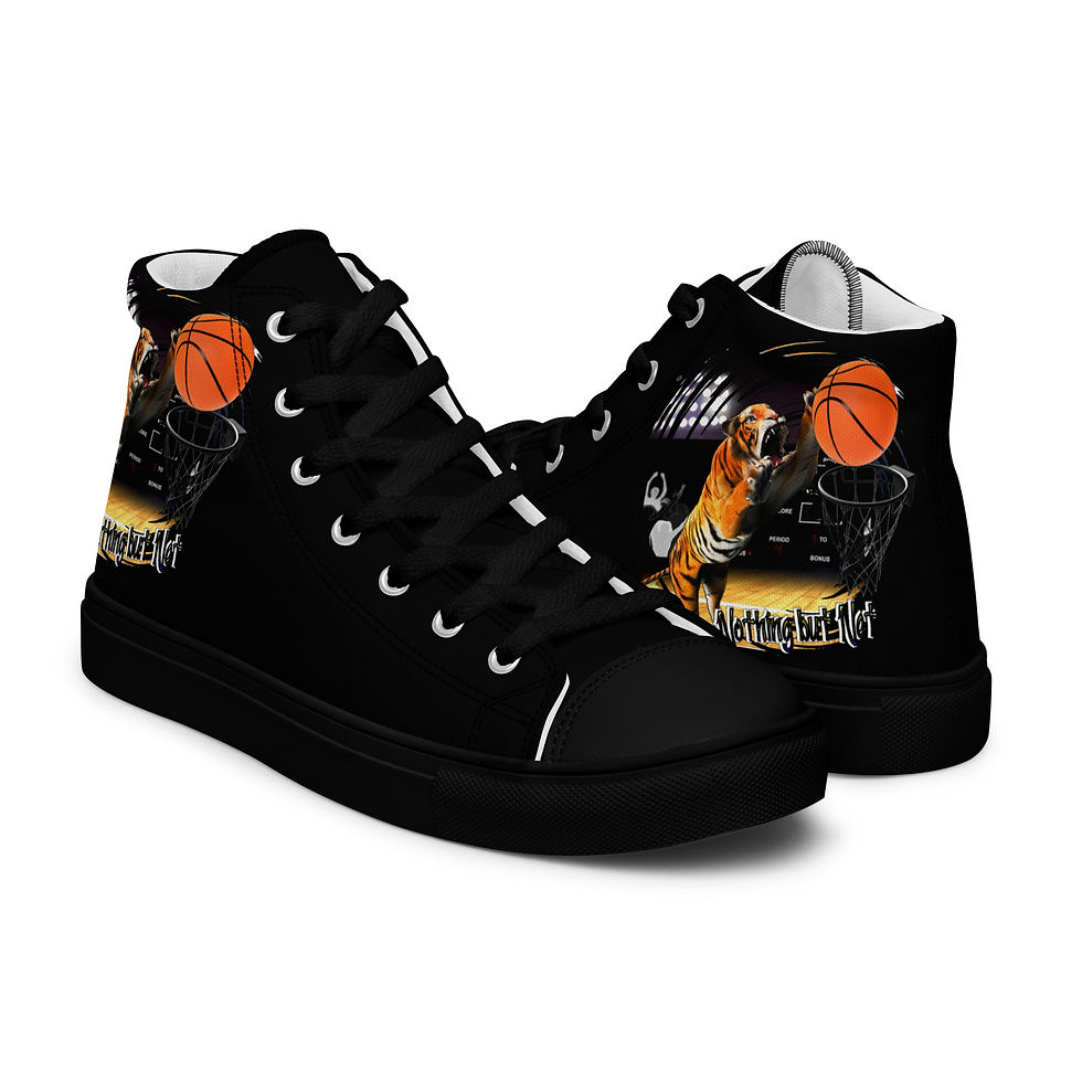 Thumbnail: Rush City Basketball Men’s high top canvas shoes