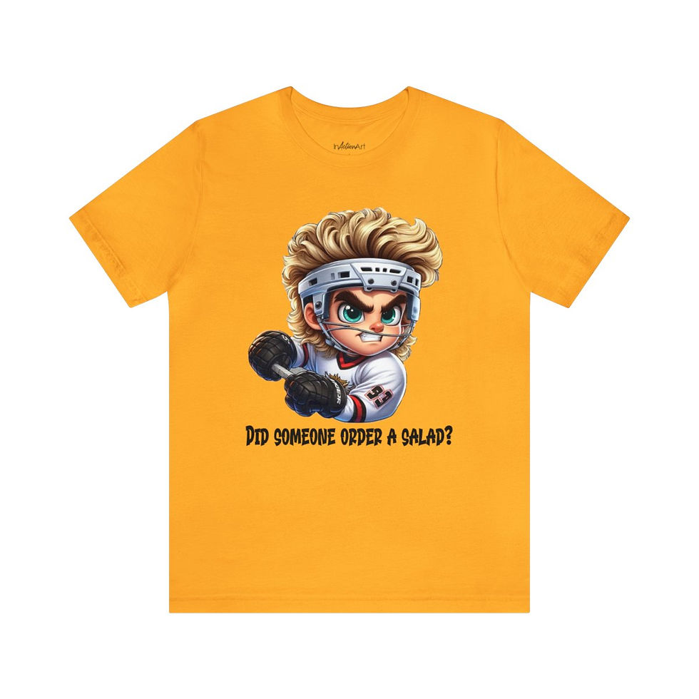 Thumbnail: Hockey Hair Blonde2 Adult Unisex Jersey Short Sleeve Tee