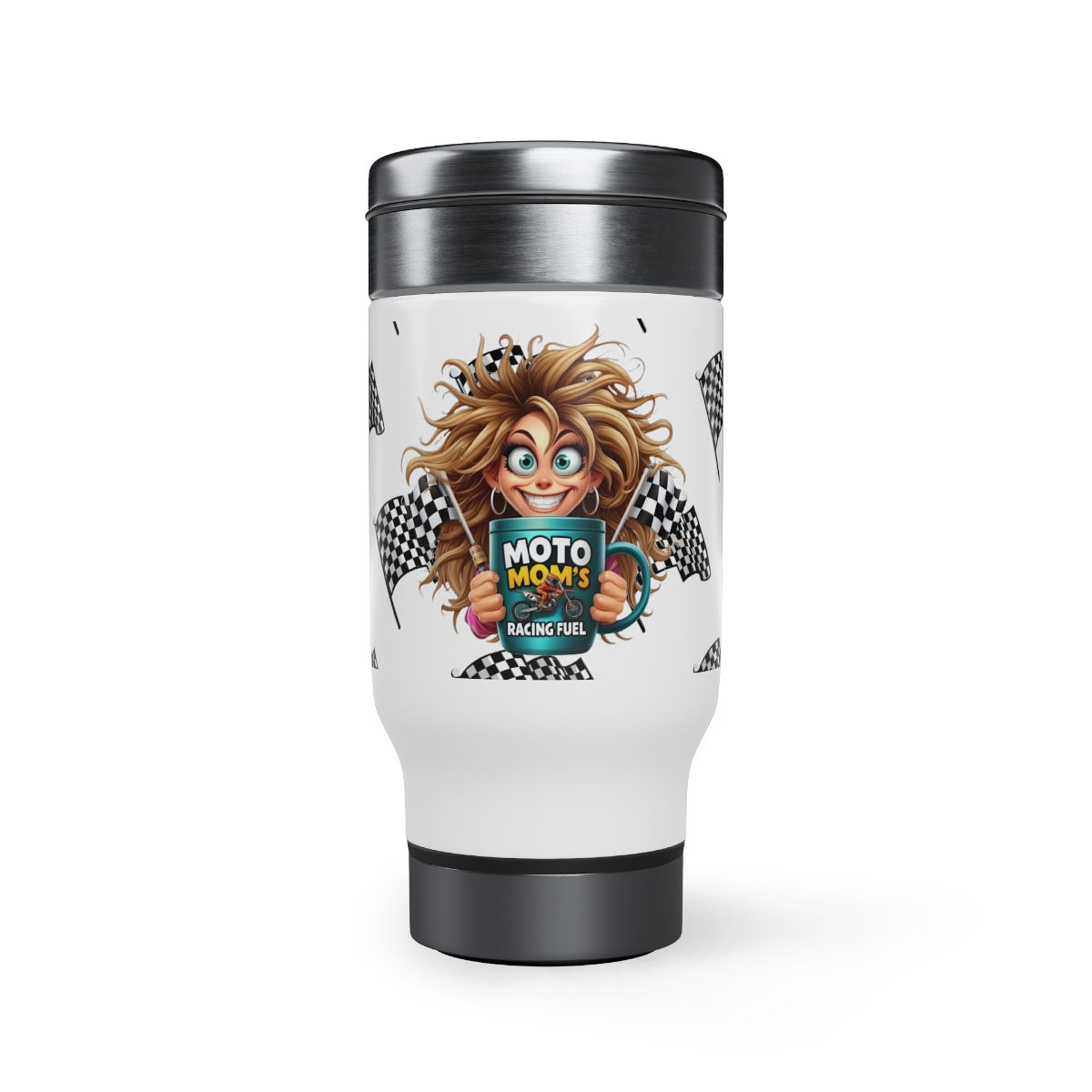 Moto MomB Stainless Steel Travel Mug with Handle, 14oz