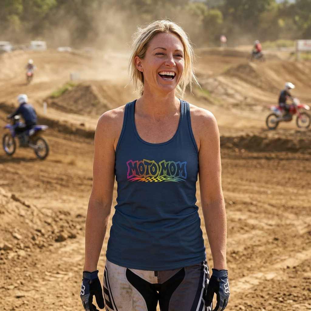 Moto Mom Colorful Women's Ideal Racerback Tank
