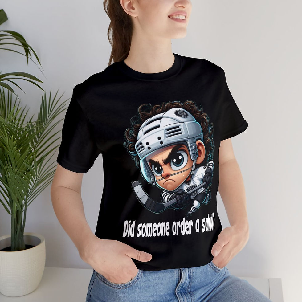 Thumbnail: Hockey Hair Salad Brown Adult Unisex Jersey Short Sleeve Tee