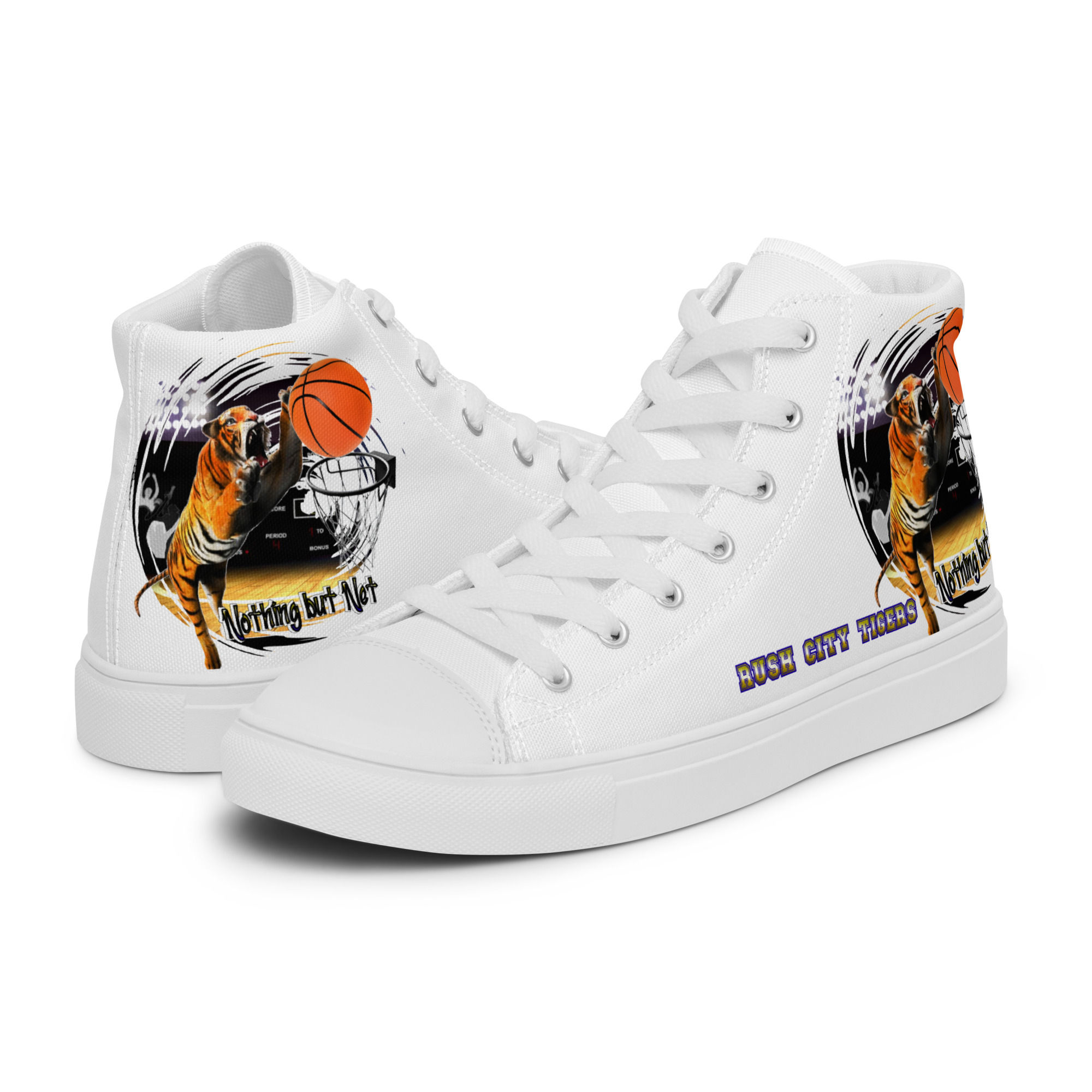 Rush City Basketball Men’s high top canvas shoes