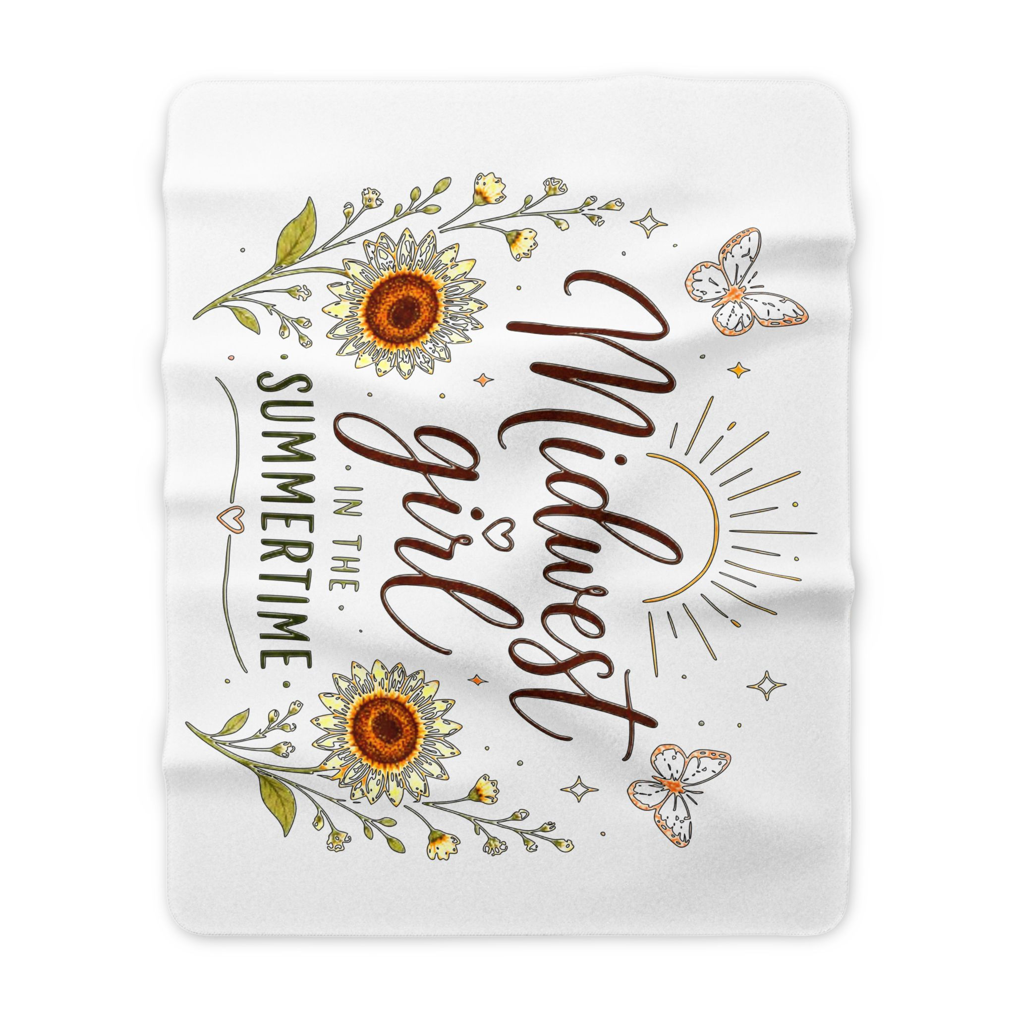Midwest Girl in the Summertime Deluxe Sherpa Fleece Blanket