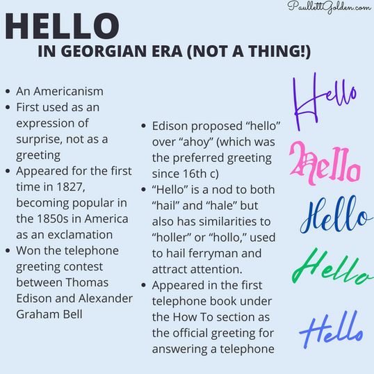 A graphic explaining the history of the word "hello"