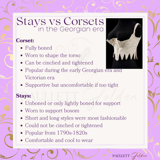 A graphic comparing stays and corsets