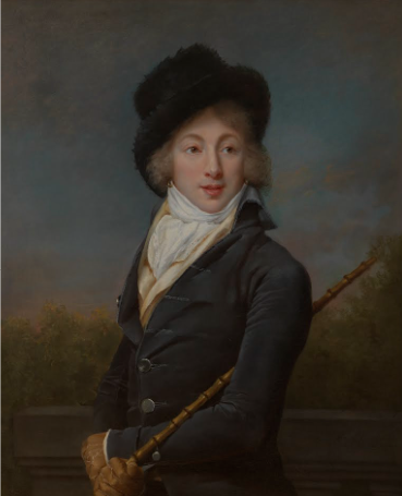 Painting of Auguste Vestris wearing a beaver hat