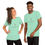 Thumbnail: Two people wearing a mint shirt with the Golden Romance logo