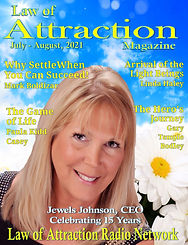 Cover photo of founder of Law of Attraction magazine Jewels Johnson