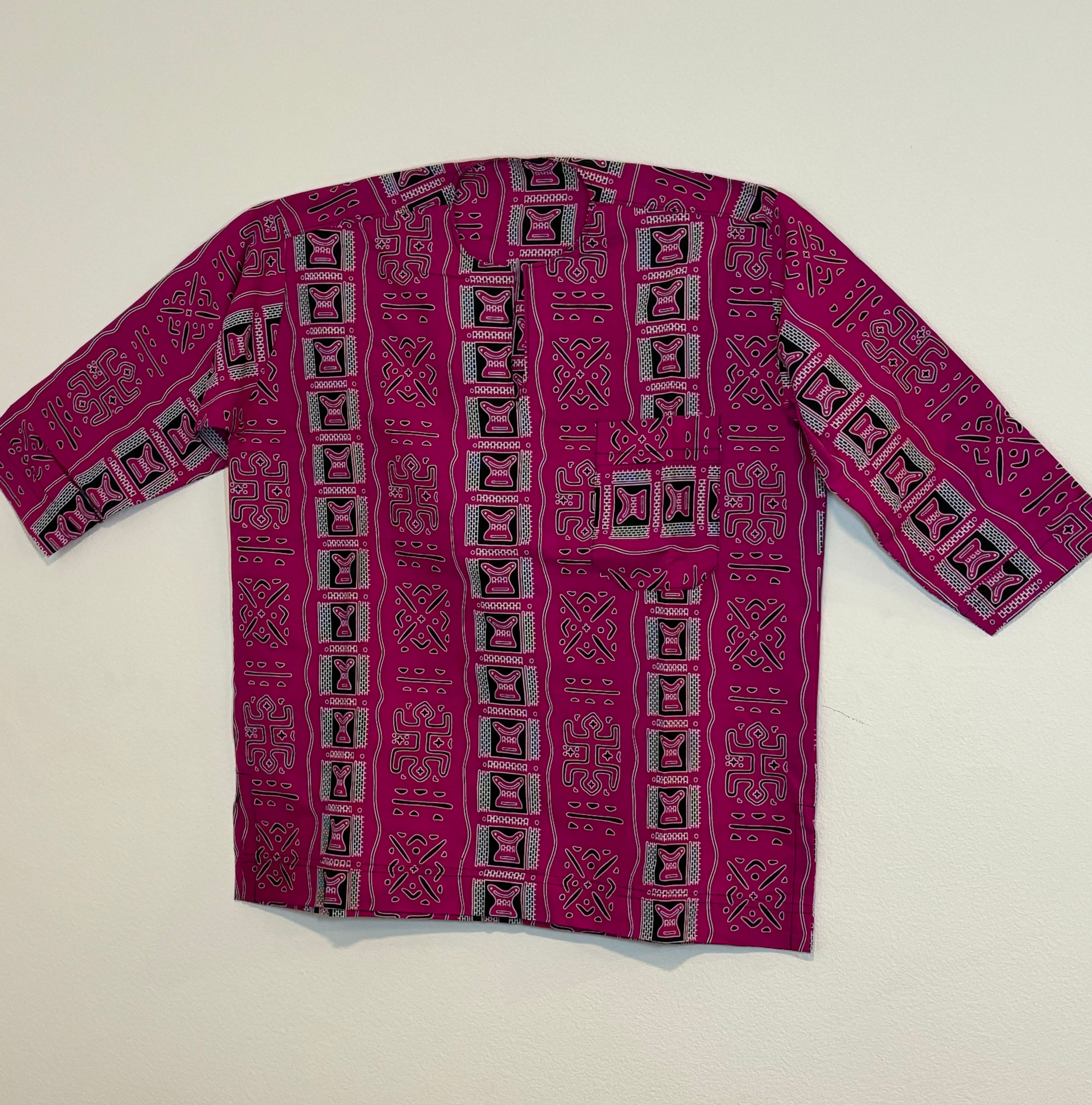 Pink Authentic African fabrics men top