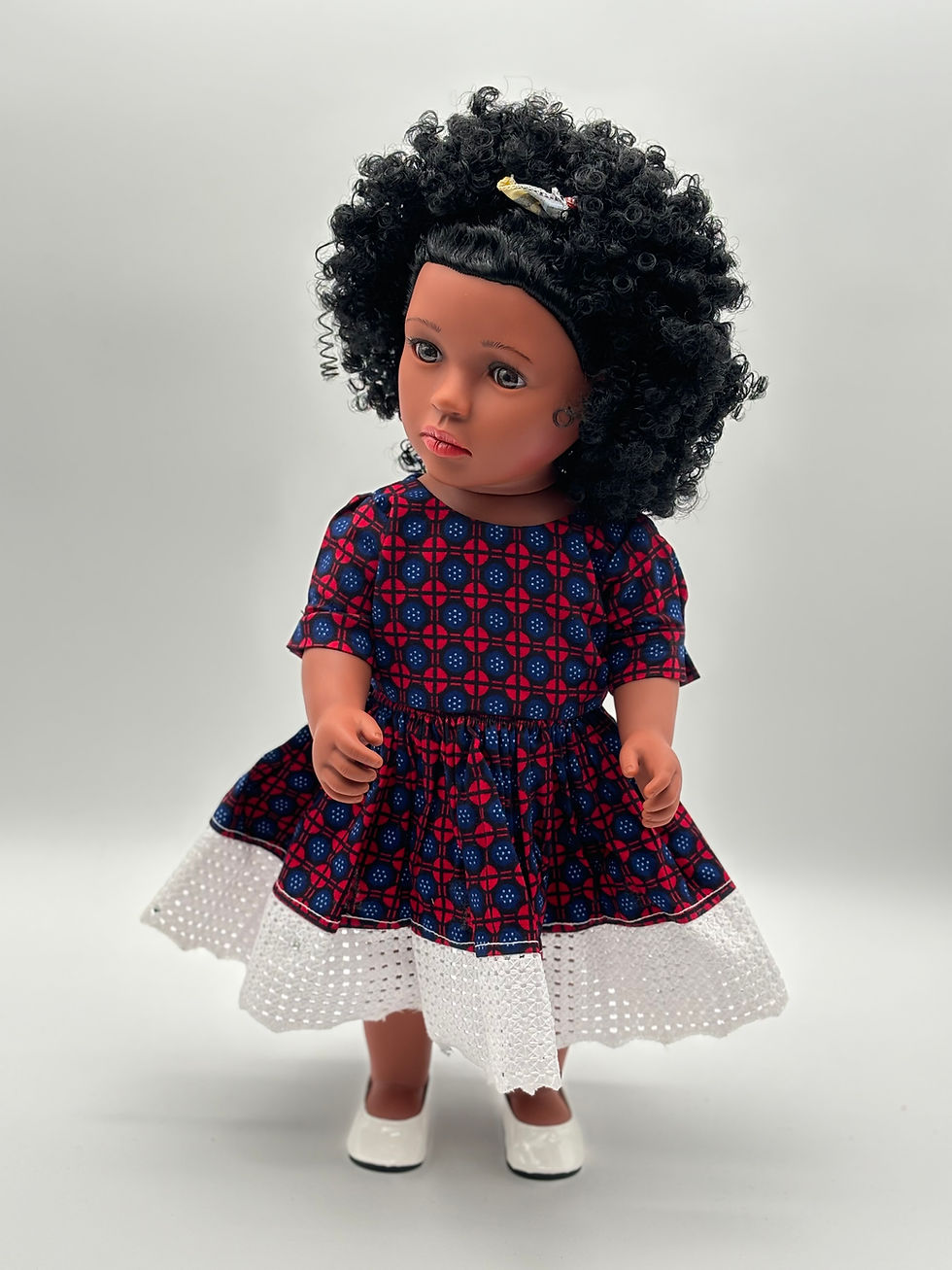 Thumbnail: Authentic African 18 inches doll in colorful dress