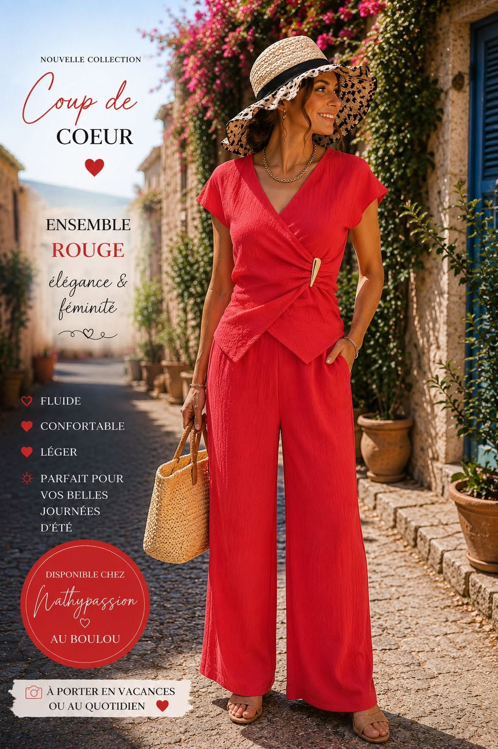 Très bel ensemble pantalon croqtop