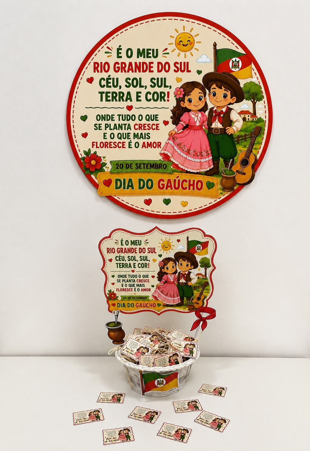 Kit Cesta e Painel Dia do Gaúcho