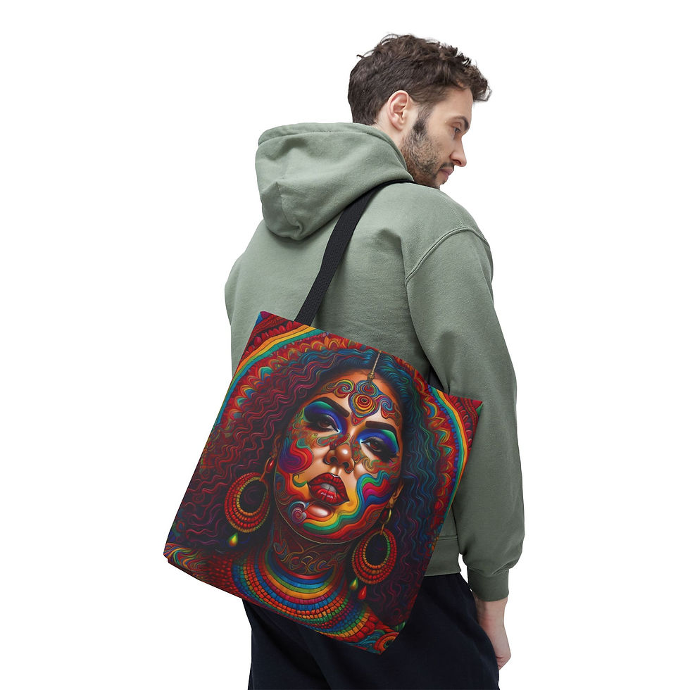 Thumbnail: Vibrant Psychedelic Goddess Tote Bag – VPG 14