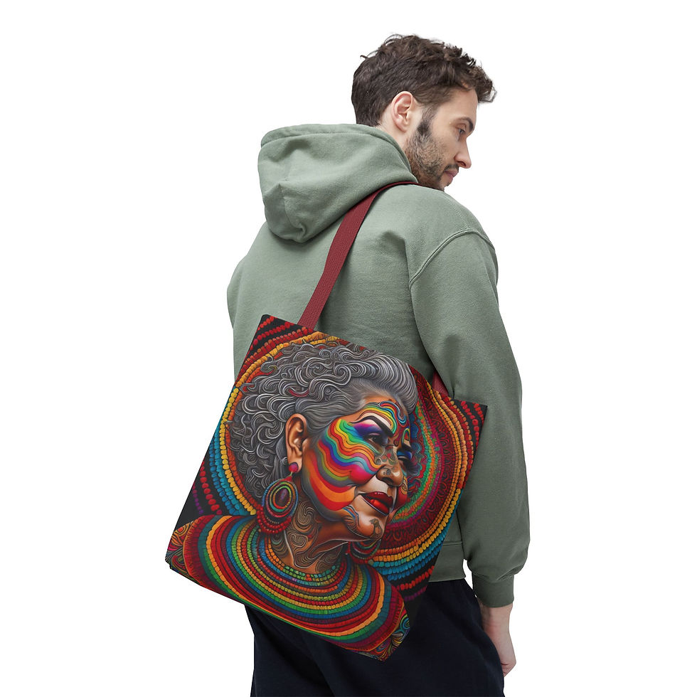 Thumbnail: Vibrant Psychedelic Goddess Tote Bag – VPG 15
