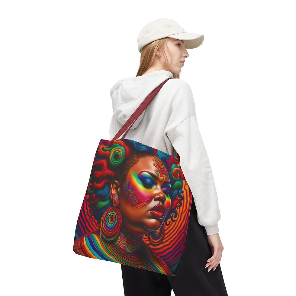 Thumbnail: Vibrant Psychedelic Goddess Tote Bag – VPG 13