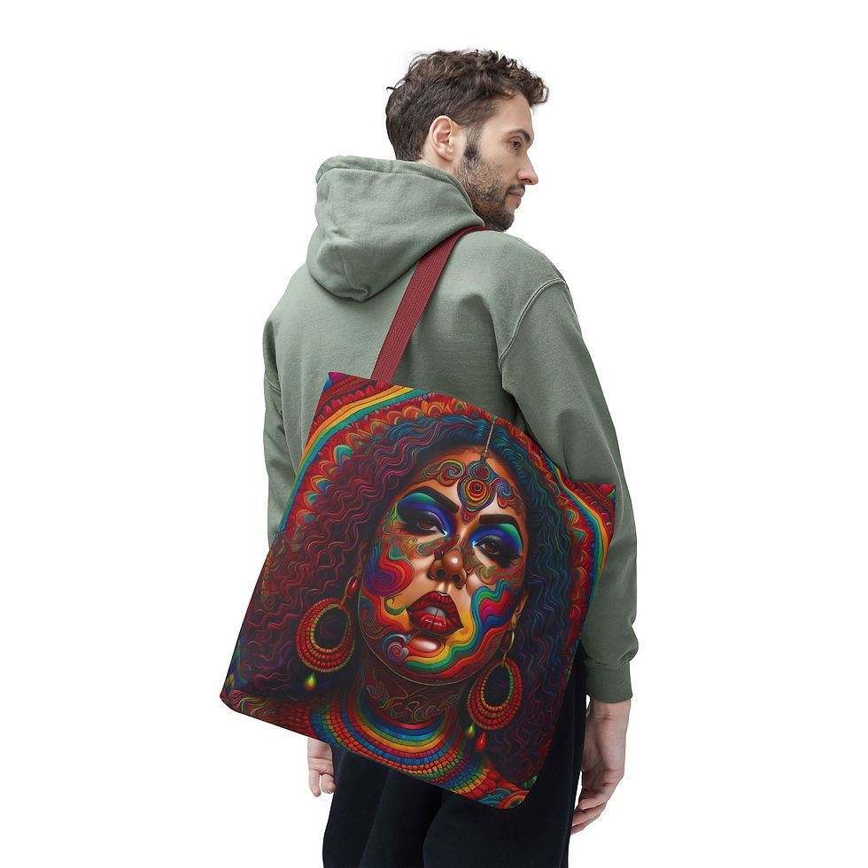 Thumbnail: Vibrant Psychedelic Goddess Tote Bag – VPG 14
