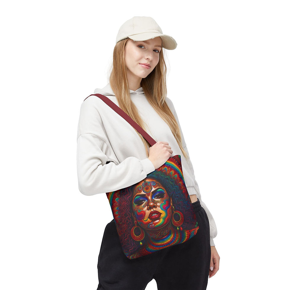 Thumbnail: Vibrant Psychedelic Goddess Tote Bag – VPG 14
