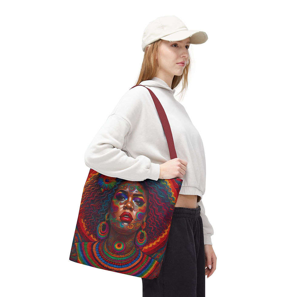 Thumbnail: Vibrant Psychedelic Goddess Tote Bag – VPG 3
