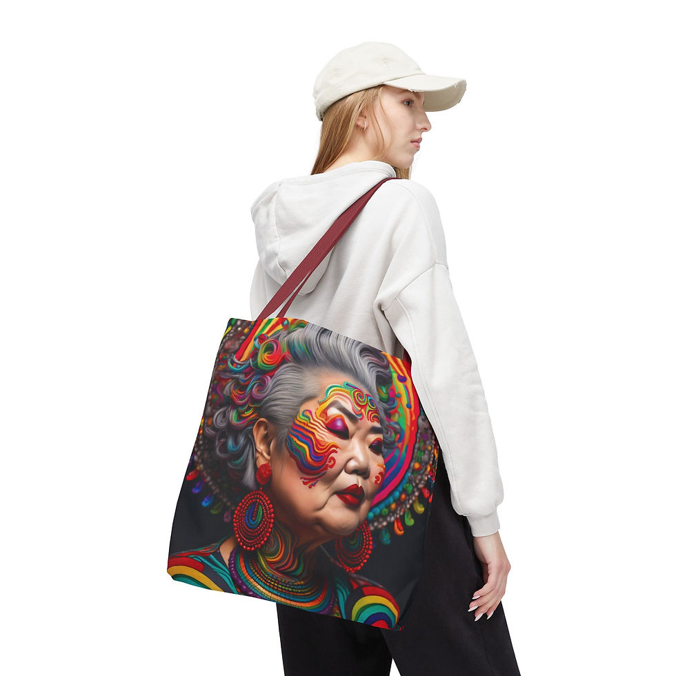 Thumbnail: Vibrant Psychedelic Goddess Tote Bag – VPG 7