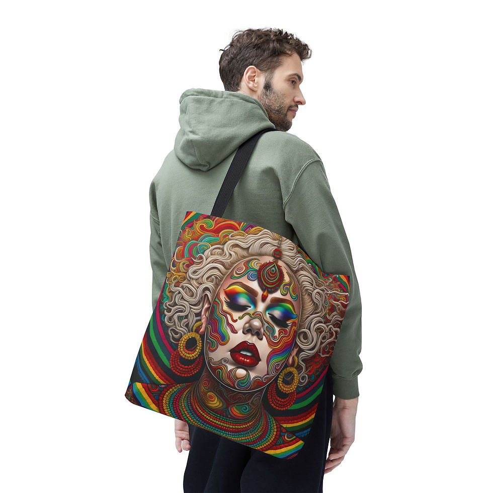 Thumbnail: Vibrant Psychedelic Goddess Tote Bag – VPG 10