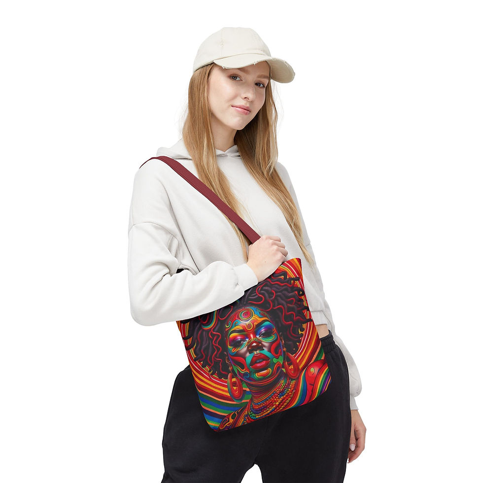 Thumbnail: Vibrant Psychedelic Goddess Tote Bag – VPG 17