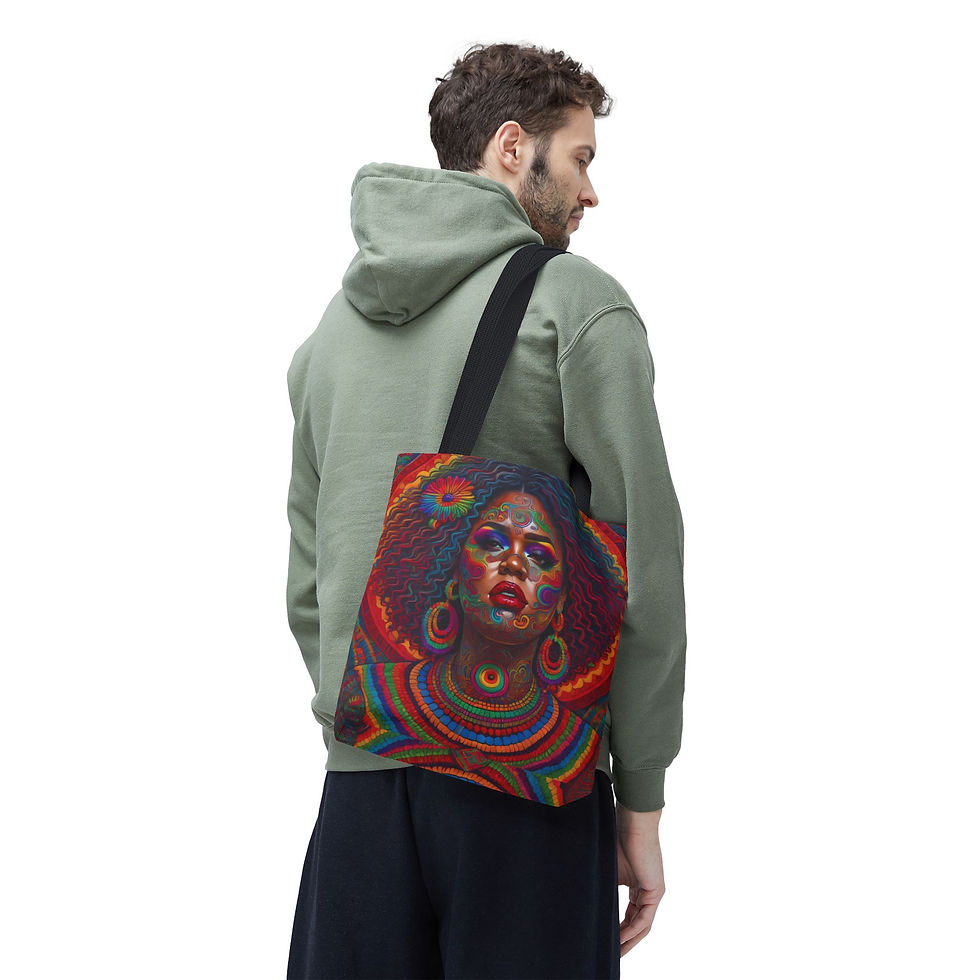 Thumbnail: Vibrant Psychedelic Goddess Tote Bag – VPG 3