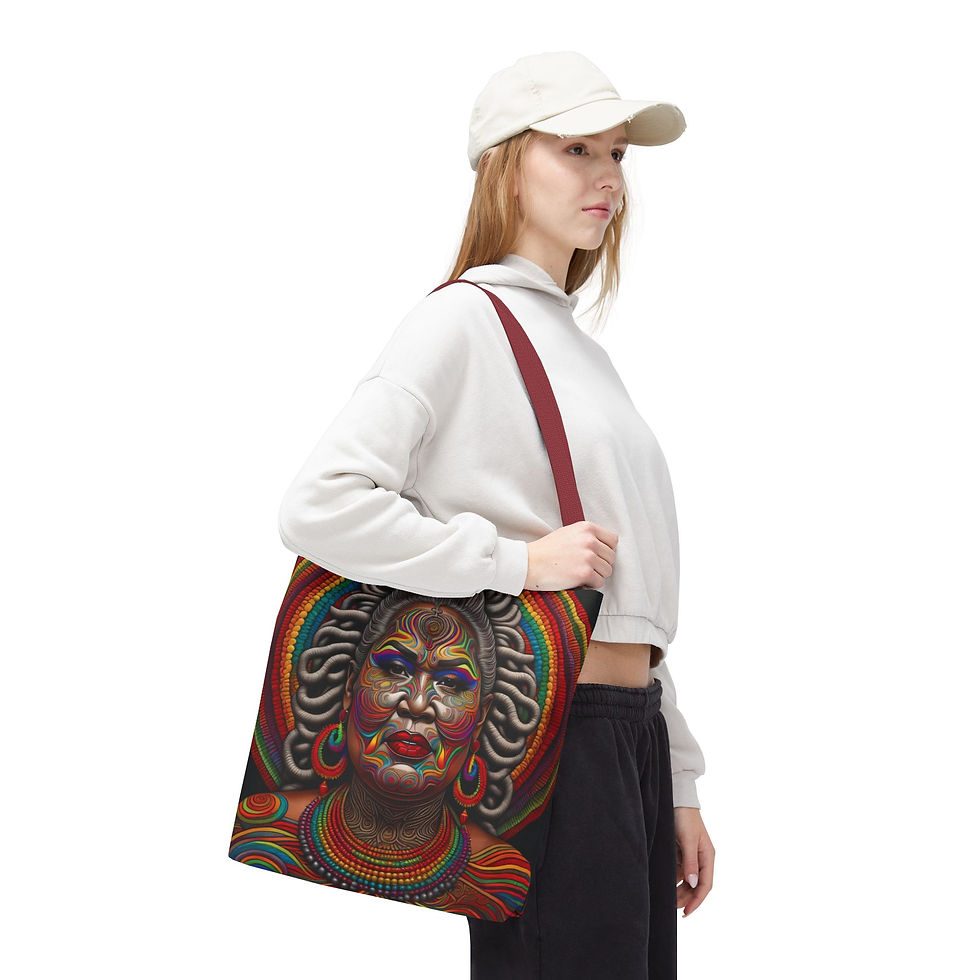 Thumbnail: Vibrant Psychedelic Goddess Tote Bag – VPG 2